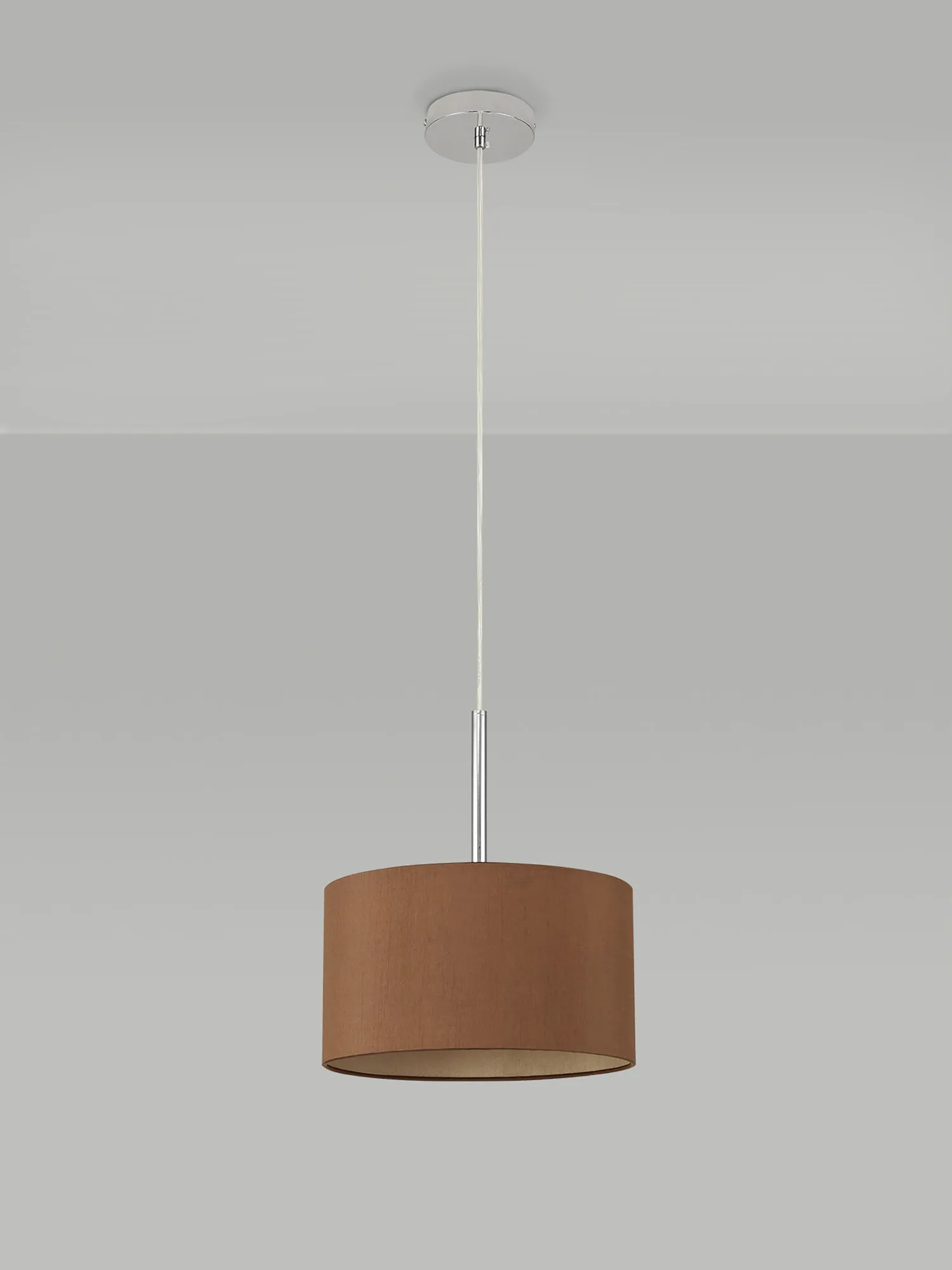 Baymont 30cm Pendant 1 Light Polished Chrome, Raw Cocoa/Grecian Bronze DK0122  Deco Baymont CH RC